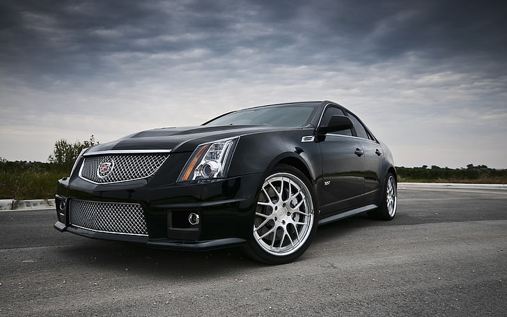 automobiles, black, cadillac, cars, cts, luxury, racing, speed, sport, sports, supercars, tuning, vehicles, wheels, HD wallpaper
