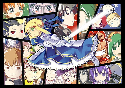 Fate Series、Fate / Zero、Sabre、Gilgamesh、Rider（Fate / Zero）、Emiya Kiritsugu、Irisviel von Einzbern、Sakura Matou、Ilyasviel von Einzbern、Waver Velvet、Caster（Fate / Zero）、Assassin（Fate / Zero）、ランサー（Fate / Zero）、Berserker（Fate / Zero）、 HDデスクトップの壁紙 HD wallpaper