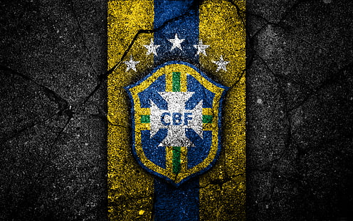 Football, Équipe nationale de football du Brésil, Brésil, Emblème, Logo, Fond d'écran HD HD wallpaper