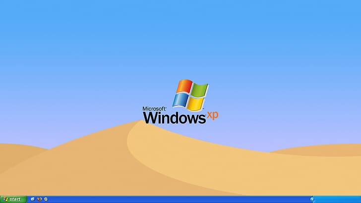 dunas, desierto, cielo despejado, minimalismo, logotipo de Windows, Windows XP, sistema operativo, computadora, Software, Fondo de pantalla HD