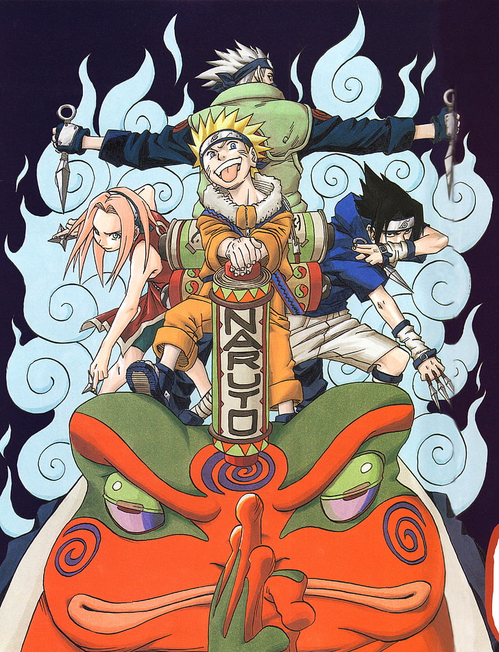 Naruto season 1 wallpaper, Naruto Shippuuden, Masashi Kishimoto, Uzumaki Naruto, Haruno Sakura, Uchiha Sasuke, artwork, illustration, HD wallpaper