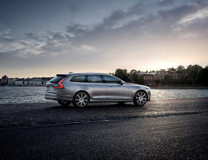 grau, Limousine, Genfer Autosalon 2016, Volvo V90, HD-Hintergrundbild