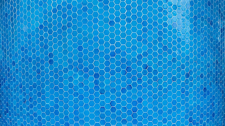 honeycomb, mosaic, blue, mosaic tiles, tile, tiles, pattern, mesh, HD wallpaper
