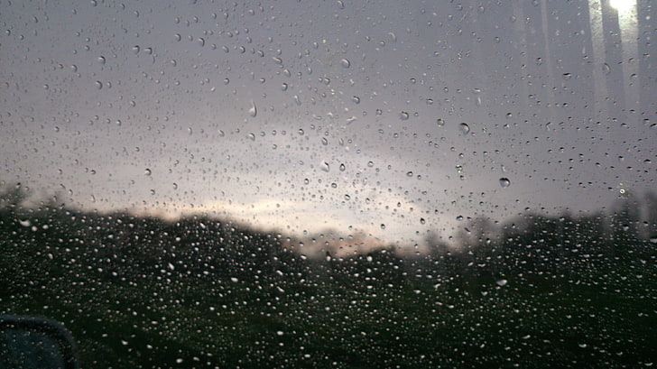 لوحة زجاجية واضحة ، مطر، خلفية HD
