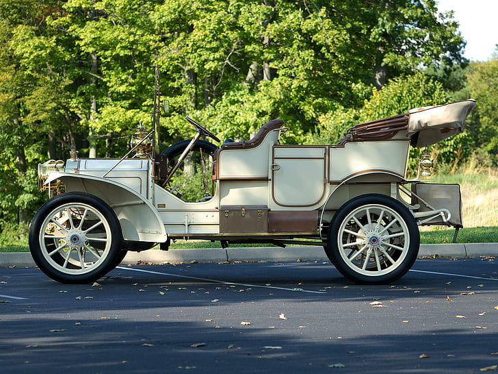 1909, luxury, model 18, packard, retro, touring, HD wallpaper