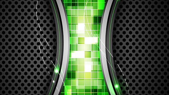 abstrak, vektor, pola, hijau, Wallpaper HD HD wallpaper