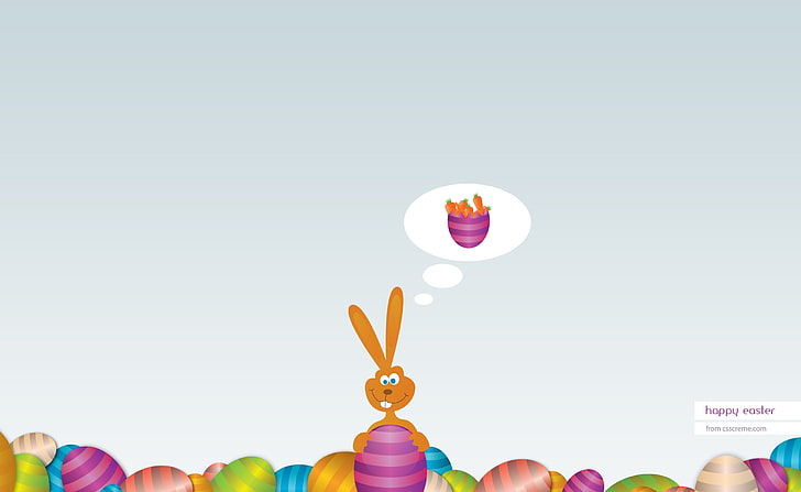 Easter Bunny Happy Easter, orange rabbit illustration \], Holidays, Easter, Happy, Bunny, HD wallpaper