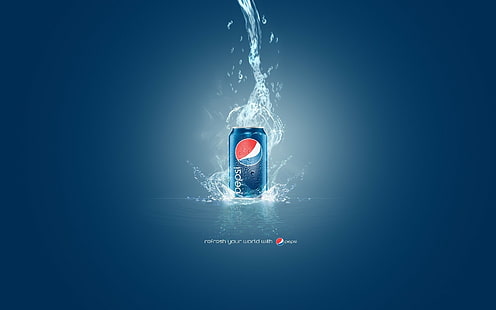 Pepsi, Estilo, Marca de bebida, Marca, Logotipo, Banco, Agua, Gotas, Frase, Palabra, Fondo de pantalla HD HD wallpaper