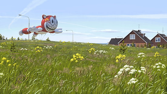 brązowy i biały balon, Simon Stålenhag, Tapety HD HD wallpaper
