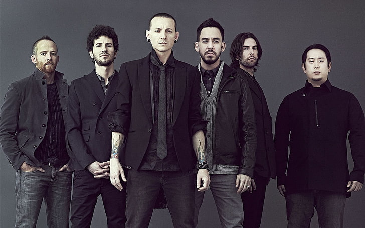 Linkin Park Living Things Album, group of men wearing black jackets, Music, , band, music album, HD wallpaper