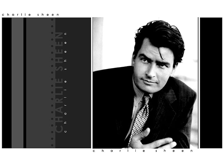 charlie sheen actor Black and White Movies People series tv HD, movie, movies, classical, people, black and white, actor, series tv, HD wallpaper