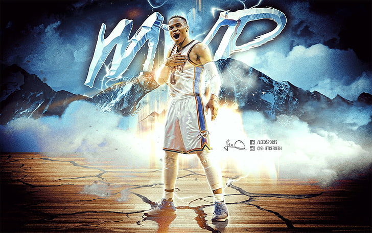 Russell Westbrook 2017 NBA MVP-2017 NBA Poster Wal .., die ultimative Russell Westbrook KIA NBA MVP Tapete, HD-Hintergrundbild