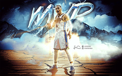 Russell Westbrook 2017 NBA MVP-2017 โปสเตอร์ NBA Wal .. สุดยอดวอลเปเปอร์ Russell Westbrook KIA NBA MVP, วอลล์เปเปอร์ HD HD wallpaper
