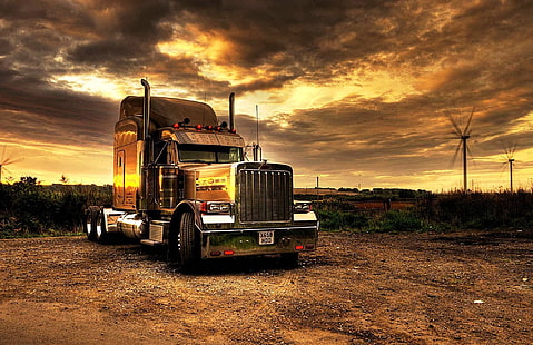 トラック、トラクター、ケンワース、輸送、トレーラー、SEMI、 HDデスクトップの壁紙 HD wallpaper
