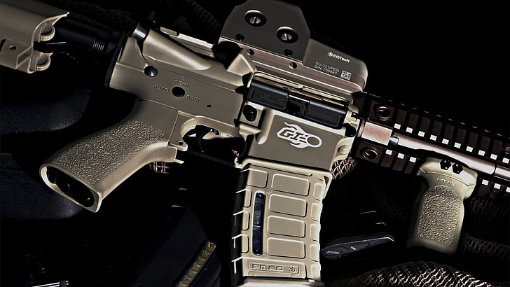 senapan serbu abu-abu dan hitam, Senjata, Airsoft, Wallpaper HD
