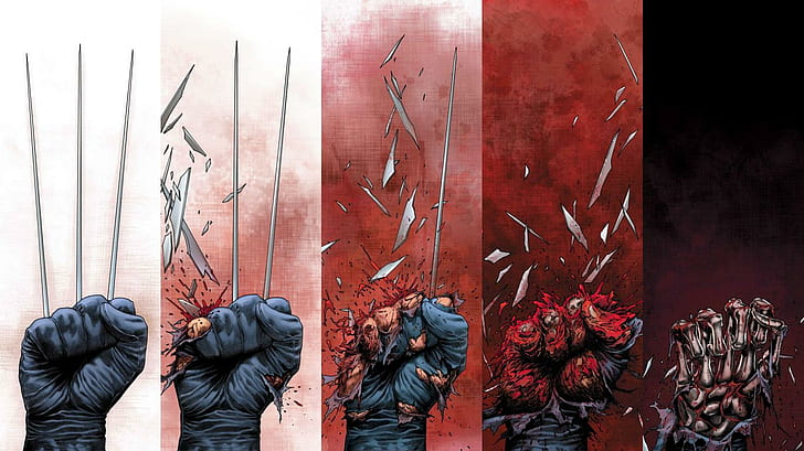Wolverine X-Men Hand Blood Marvel HD, cartoon/comic, marvel, x, men, blood, wolverine, hand, HD wallpaper