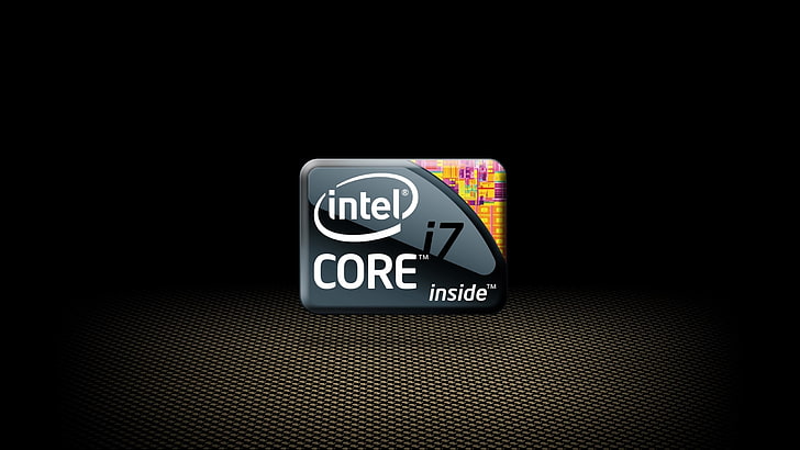 Intel Core i7 sticker, intel, processor, gray, black, i7, HD wallpaper