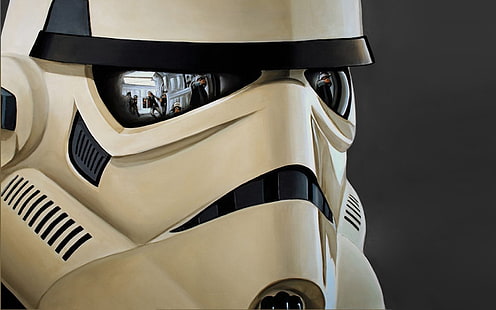 Star Wars Storm Trooper casco, Star Wars, stormtrooper, Trooper, películas, obras de arte, reflexión, casco, Fondo de pantalla HD HD wallpaper