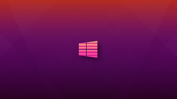 Windows 10, logotipo, rosa, fondo púrpura, púrpura, onda de vapor, Fondo de pantalla HD