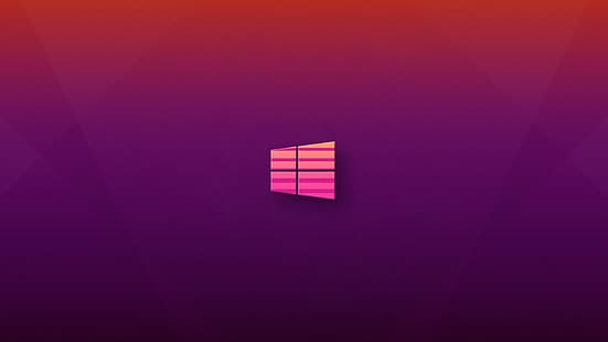 Windows 10, logo, różowe, fioletowe tło, fioletowe, vaporwave, Tapety HD HD wallpaper