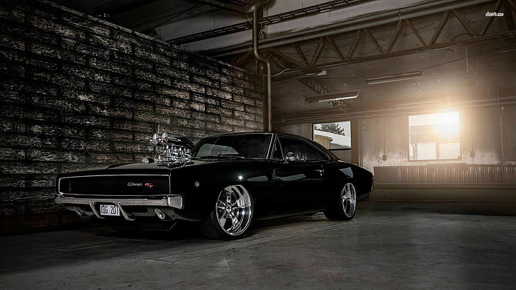 negro muscle car, rápido y furioso, Dodge Charger, automóvil, muscle cars, 1969 Dodge Charger R / T, 1968 Dodge Charger, Fondo de pantalla HD