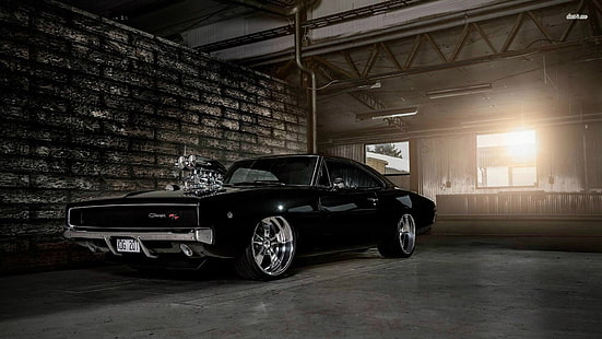 negro muscle car, rápido y furioso, Dodge Charger, automóvil, muscle cars, 1969 Dodge Charger R / T, 1968 Dodge Charger, Fondo de pantalla HD HD wallpaper