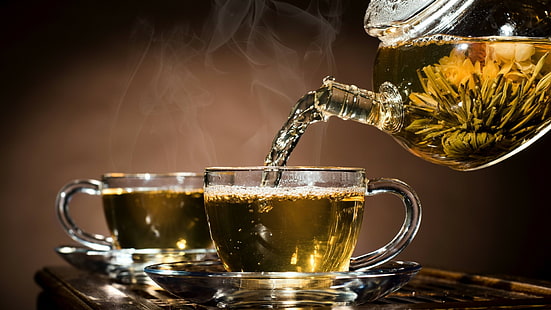 herbata, imbryk, czajnik, filiżanka, płyn, Tapety HD HD wallpaper