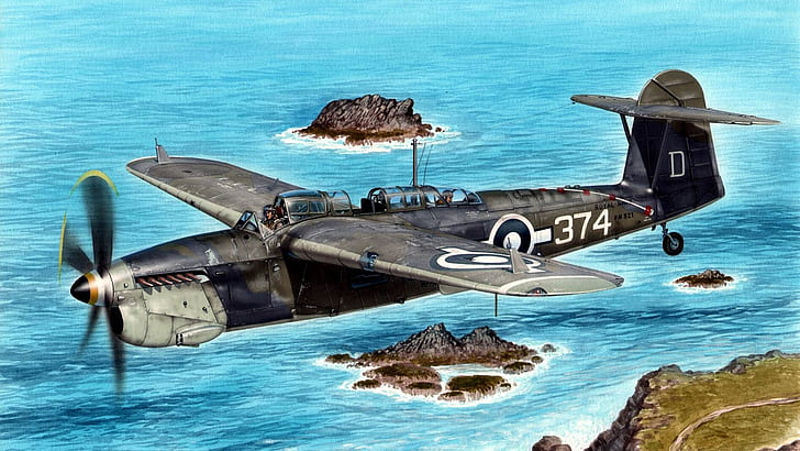 dive bomber, Air force fleet, British carrier-based torpedo bomber, Fairey Barracuda, HD wallpaper