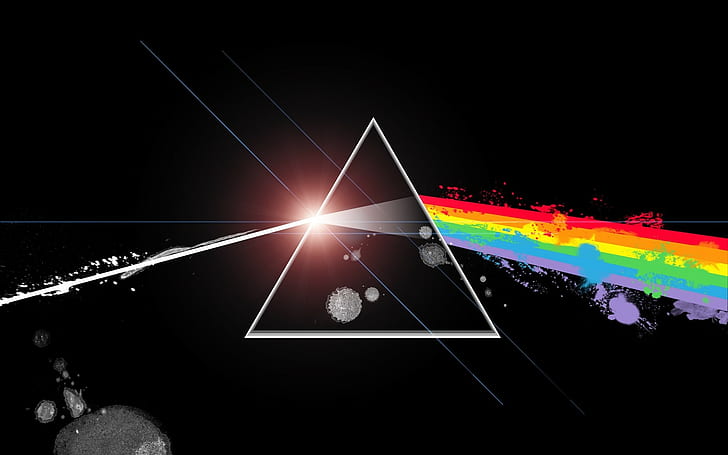Floyd rosa, luce, triangolo, arcobaleno, grafica, Sfondo HD
