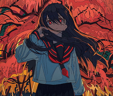 Anime Girls, Anime, DubstepGutter, Kunstwerk, Halloween, orange, HD-Hintergrundbild HD wallpaper