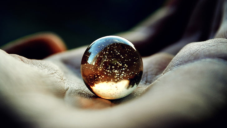 decorative marble toy, marble, hands, sphere, closeup, HD wallpaper