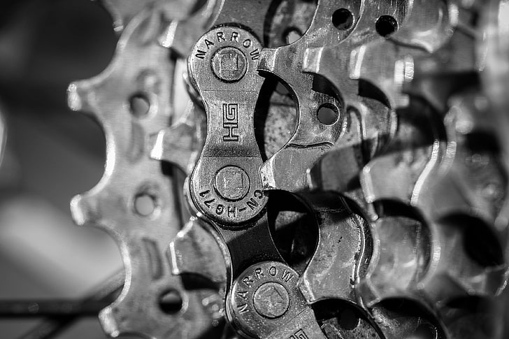 bicycle, chain, gear, metal, the power transmission, HD wallpaper