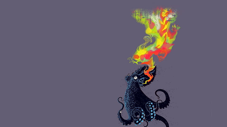 octopus, artwork, HD wallpaper