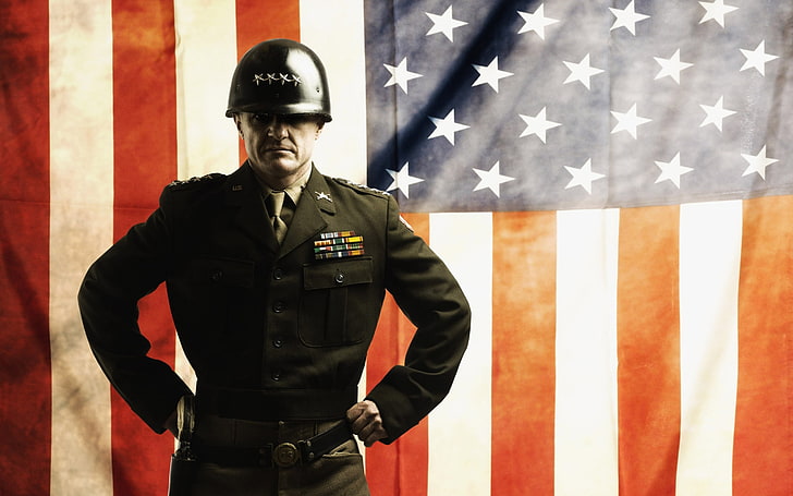 american, general, patton, soldier, us army, HD wallpaper