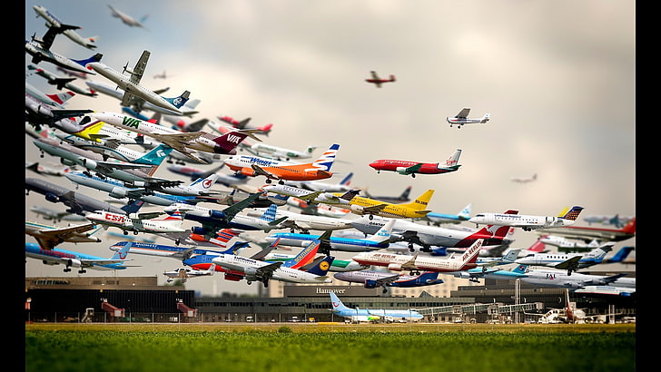 uçak, Almanya, havaalanı, uçak, yolcu uçağı, Hannover, HD masaüstü duvar kağıdı