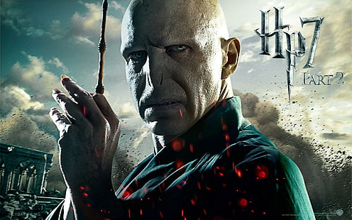Lord Voldemort in Doni della Morte Parte 2, Harry Potter Seven Voldemort File vettoriale, Doni della Morte, parte, Signore, Voldemort, film, Sfondo HD HD wallpaper