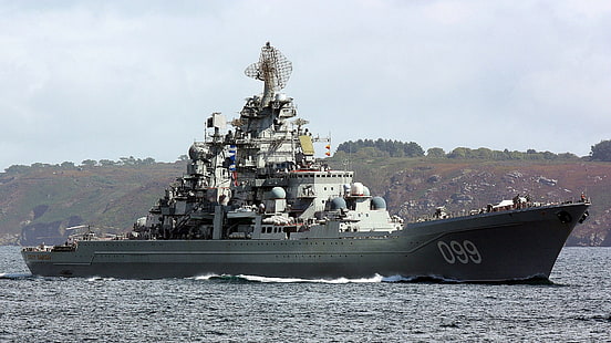 russischer Schlachtkreuzer pyotr velikiy, HD-Hintergrundbild HD wallpaper