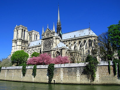 Notre-dame de paris, Cathedral, Paris, Prancis, Wallpaper HD HD wallpaper