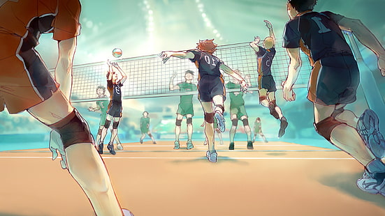 anime, Haikyuu, Hinata Shouyou, Kageyama Tobio, volleyboll, HD tapet HD wallpaper