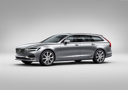 Salón del automóvil de Ginebra 2016, gris, sedán, Volvo V90, Fondo de pantalla HD HD wallpaper