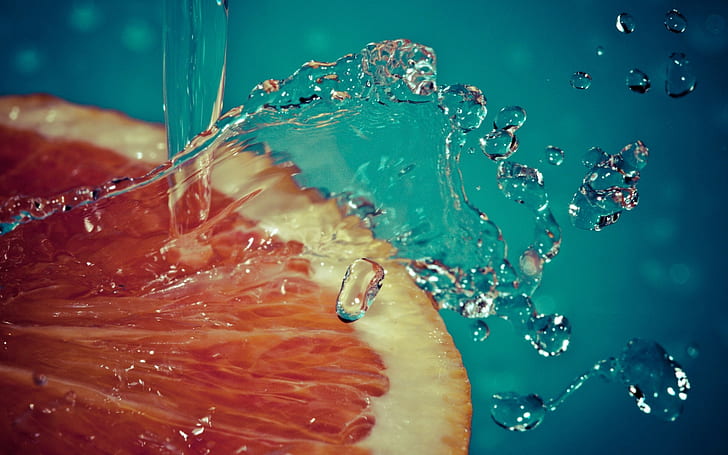 вода, водни капки, плодове, течност, портокал (плодове), HD тапет