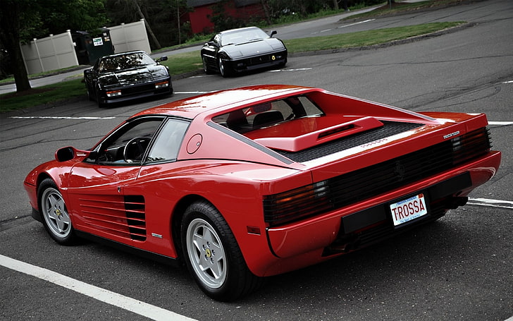 Ferrari Testarossa, суперкар, Ferrari, автомобиль, красные автомобили, HD обои