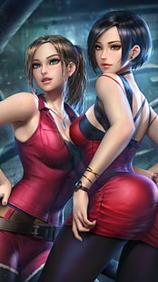  Ada Wong, Claire Redfield, Resident Evil, Resident Evil 2, Resident Evil 2 Remake, Resident Evil HD Remaster, video game art, video game girls, video game characters, Video Game Horror, HD wallpaper HD wallpaper