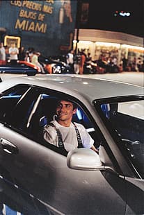 Пол Уокер, люди, Nissan Skyline GT-R V-SPEC II 2002 года, Nissan Skyline ER34, гонщик, Форсаж, улыбка, счастье, гоночные машины, HD обои HD wallpaper