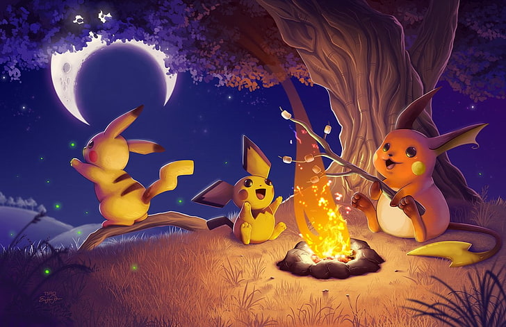 วอลล์เปเปอร์ดิจิตอล Pokemon Pikachu, Pokémon, Pichu (โปเกมอน), Pikachu, Raichu (โปเกมอน), วอลล์เปเปอร์ HD
