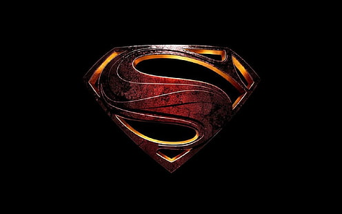 スーパーマン、鋼の男、黒、映画、スーパーヒーロー、スーパーマンのロゴ、 HDデスクトップの壁紙 HD wallpaper