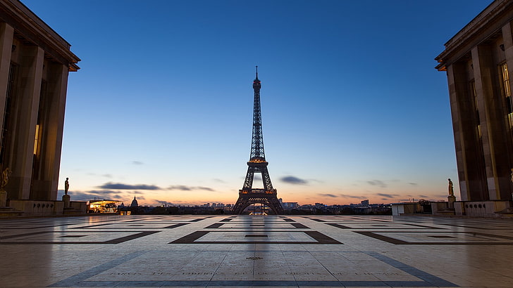 Eiffel Tower, Paris, city, cityscape, sunrise, HD wallpaper
