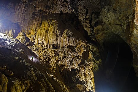 Asien, Vietnam, Höhle, Taschenlampe, Hang Son Doong, Natur, Landschaft, HD-Hintergrundbild HD wallpaper