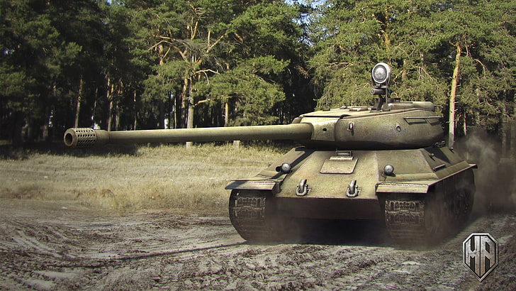 World of Tanks, tank, render, wargaming, nature, IS-6, HD wallpaper