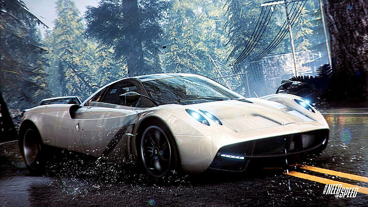 Need for Speed, Rivals, 2013, бял луксозен автомобил, Need for Speed, Rivals, 2013, NFS, NFSR, Pagani, Huayra, HD тапет
